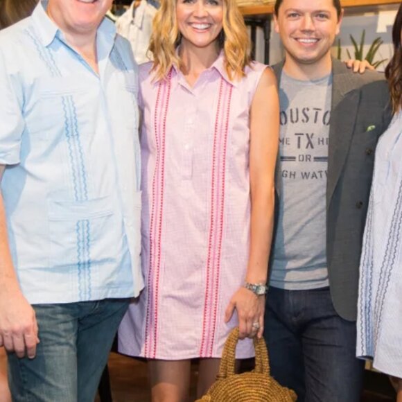SAN CRISTOBAL pastel purple lavender seersucker Guayabera sleeveless dress - Picture 8 of 8
